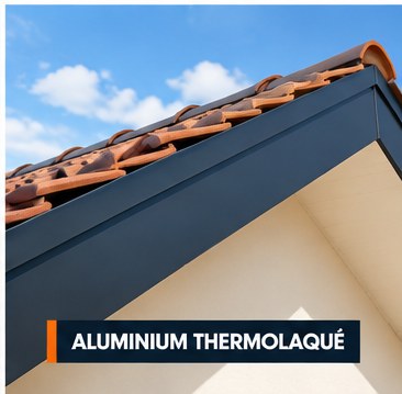 Finition aluminium thermolaqué en bordure de toit