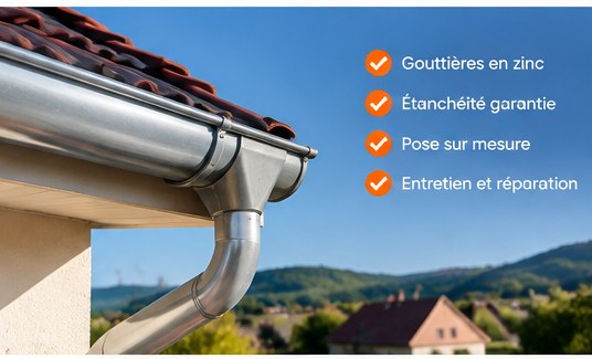 Gouttière métallique sur maison
