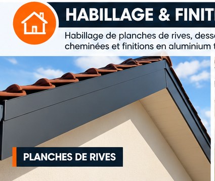 Habillage aluminium de planches de rives